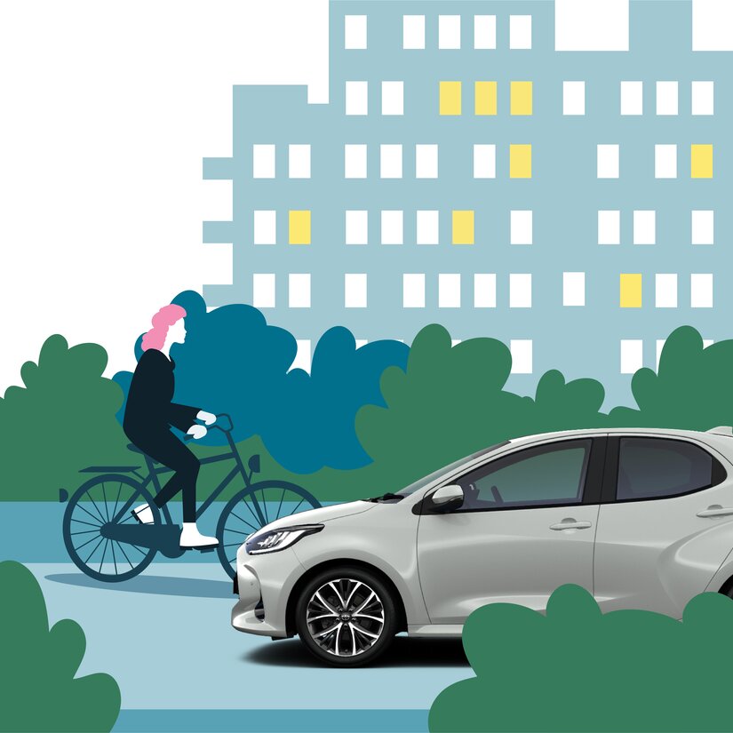 Kvinna och cykel med KINTO
